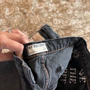 Free People wide leg black jeans